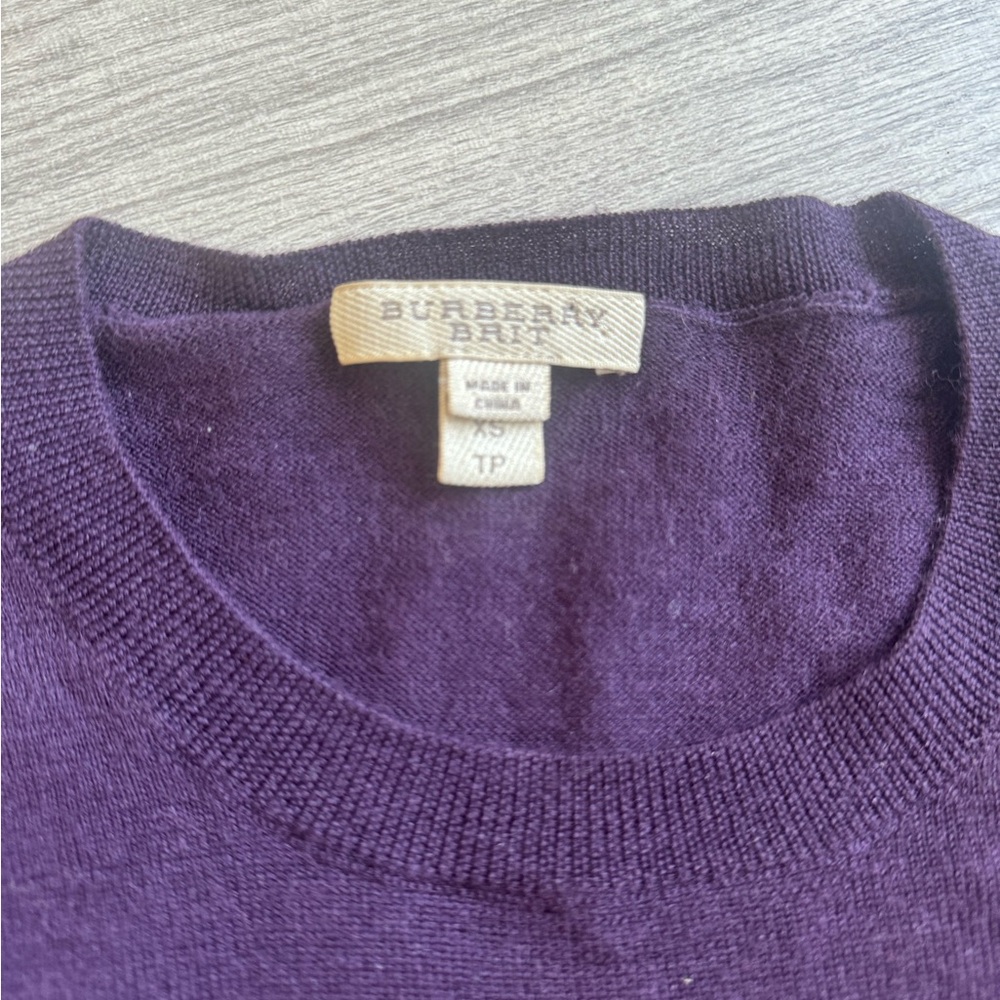 burberry purple sweater sz xs